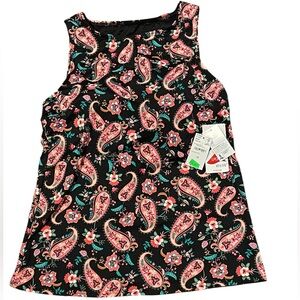 NEW Size 10 Lands End Tankini High Neck Modest Black Swim Top Womens